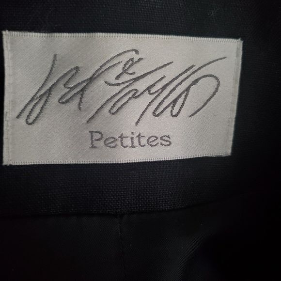 Lord & Taylor Vintage Navy Linen Embroidered Jacket Blazer Pearl Buttons sz 6P - Picture 6 of 7